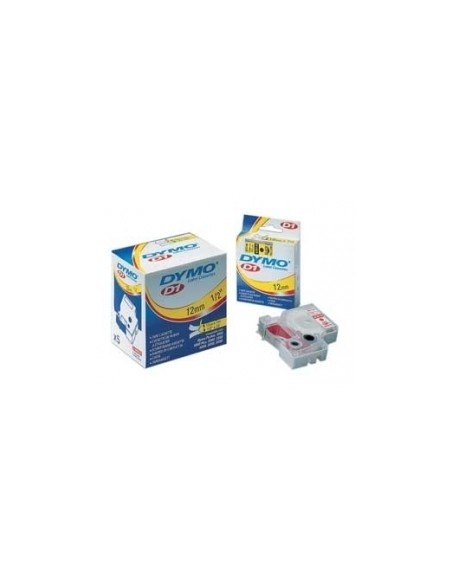 Kleepkirjalint Dymo D1 9mm x 7m must tekst valgel 40913