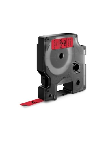 DYMO D1 Labels, 9mm x 7m Roll, Black Print on Red, Self-Adhesive Labels for LabelManager Label Printers, Authentic