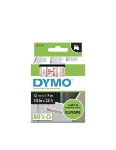 Kleepkirjalint Dymo D1 12mm x 7m punane tekst valgel 45015