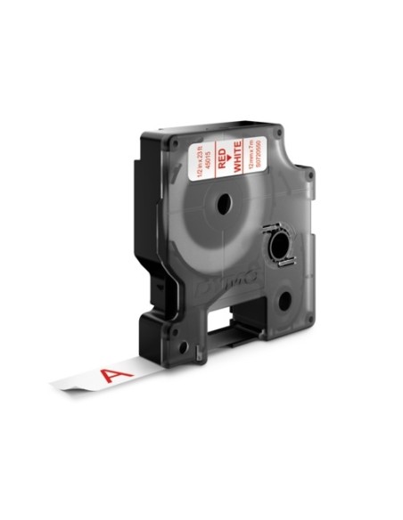 DYMO D1 Labels, 12mm x 7m Roll, Red Print on White, Self-Adhesive Labels for LabelManager Label Printers, Authentic