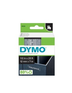 Kleepkirjalint Dymo D1 12mm x 7m valge tekst läbipaistval