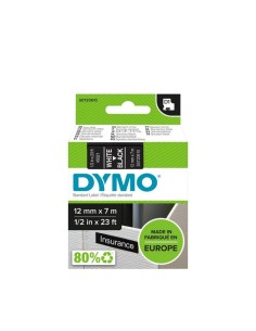 Kleepkirjalint Dymo D1 12mm x 7m valge tekst mustal 45021
