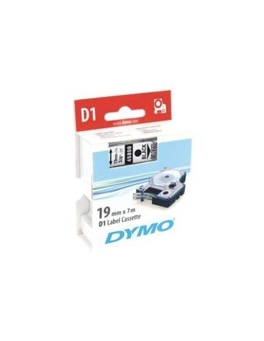 Kleepkirjalint Dymo D1 19mm x 7m must tekst läbipaistval 45800