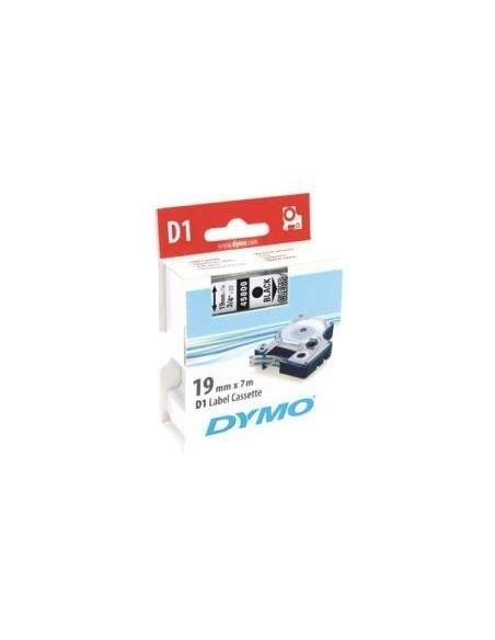 DYMO D1 Labels, Black Print on Clear, 19mm x 7m, Self-Adhesive Labels for LabelManager Label Printers, Authentic