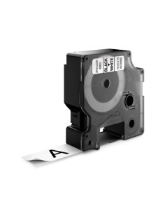 Kleepkirjalint Dymo D1 19mm x 7m must tekst valgel 45803 2