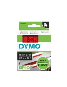 Kleepkirjalint Dymo D1 19mm x 7m must tekst punasel 45807