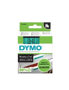 Kleepkirjalint Dymo D1 19mm x 7m must tekst rohelisel 45219