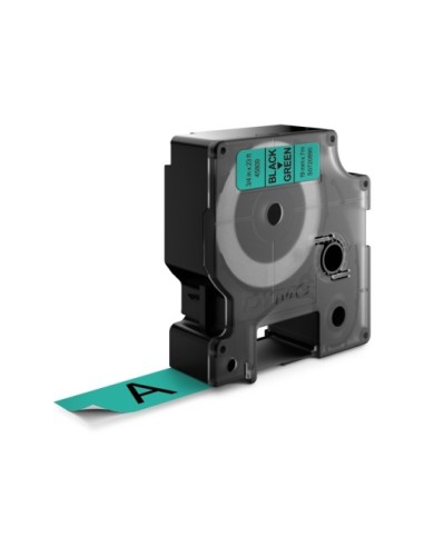 Tape Dymo D1 19mm x 7m black on green (O)