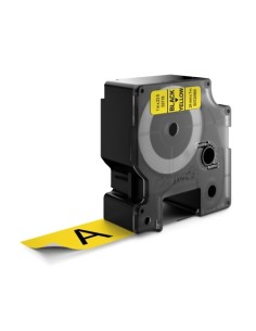 DYMO D1 Labels, 24mm x 7m Roll, Black Print on Yellow, Self-Adhesive Labels for LabelManager Label Printers, Authentic 2