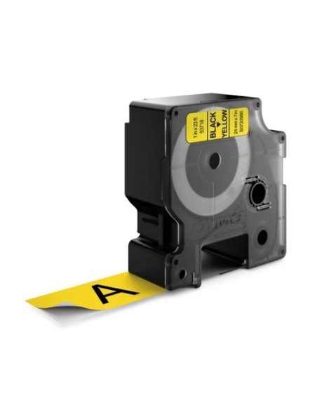 DYMO D1 Labels, 24mm x 7m Roll, Black Print on Yellow, Self-Adhesive Labels for LabelManager Label Printers, Authentic