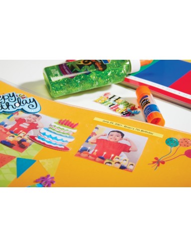 Kleepkirjalint Dymo 24mm x 7m must tekst kollasel 53718