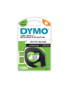 Kleepkirjalint Dymo LetraTag paber 12mm x 4m valge matt