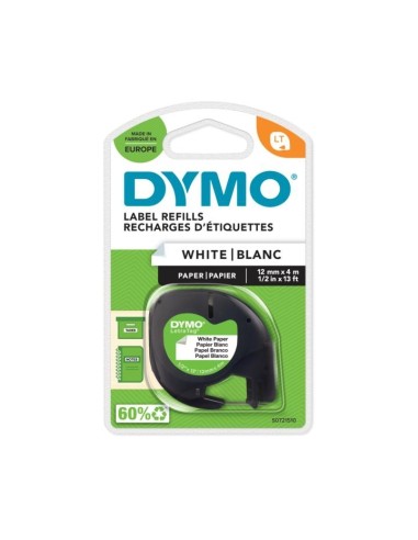 Kleepkirjalint Dymo LetraTag paber 12mm x 4m valge matt