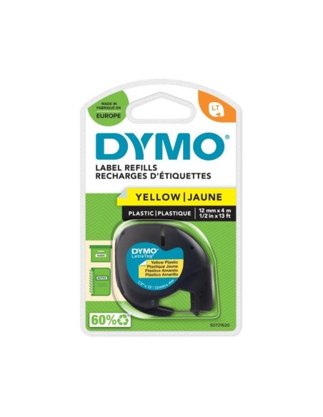 Kleepkirjalint Dymo LetraTag 12mm x 4m kollane 91202