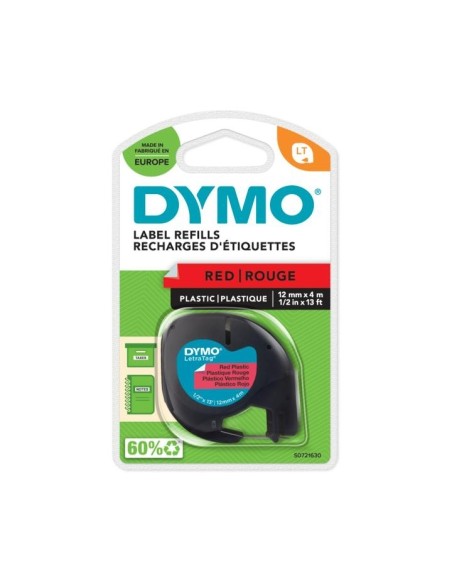 Tape Dymo Letratag plast 12mm x 4m red