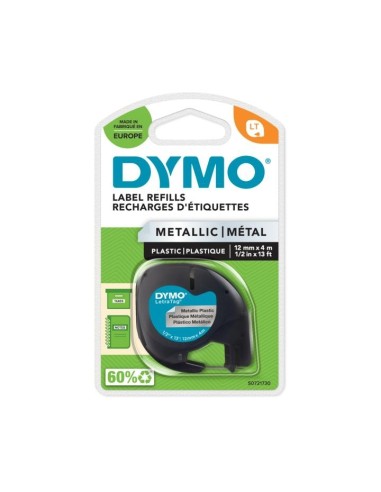 Kleepkirjalint Dymo LetraTag 12mm x 4m hõbe metallik 91228