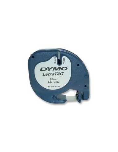 Kleepkirjalint Dymo LetraTag 12mm x 4m hõbe metallik 91228