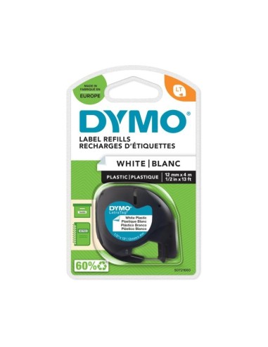 Tape Dymo Letratag plast 12mm x 4m white