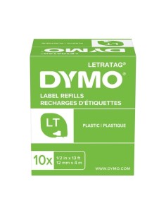 Tape Dymo Letratag plast 12mm x 4m white 2
