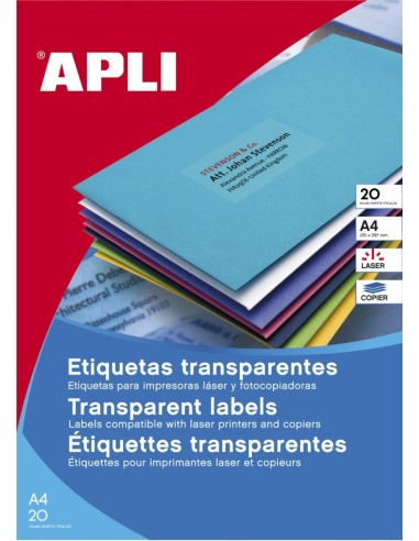 Etiketid Apli 1225 210x297mm A4 20lehte läbipaistev veekindel matt