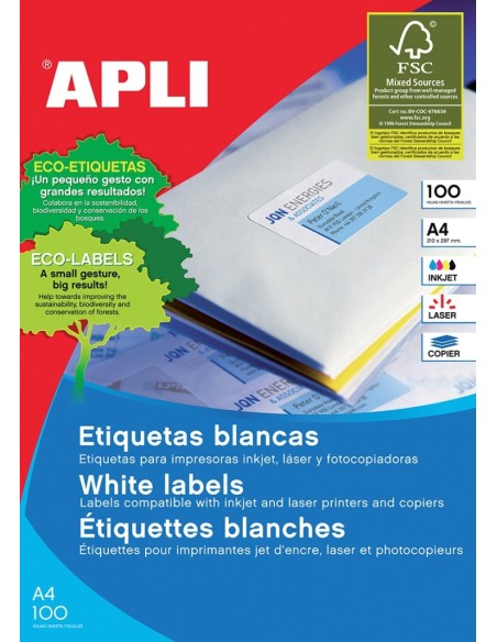 Etiketid Apli 2415 63,5x46,6mm A4/100L