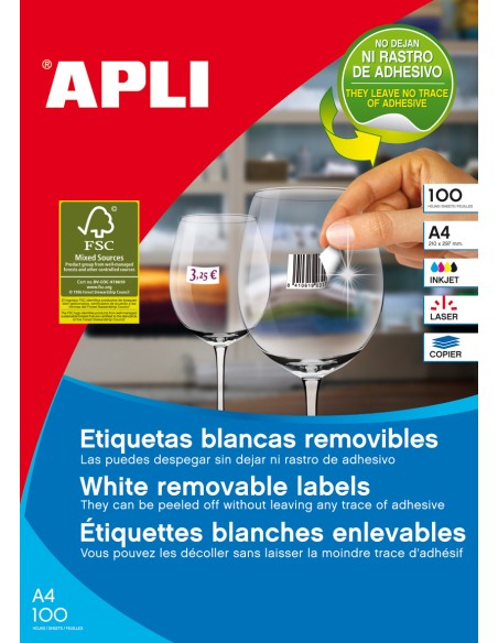 Etiketid Apli 3051 36,8x23,8mm A4/100L eemaldatavad