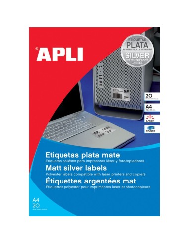 Labels Apli  45,7x21,2mm  20s metallic silver