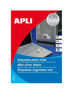 Etiketid Apli 10071 210x297mm A4/20L polüester hõbe