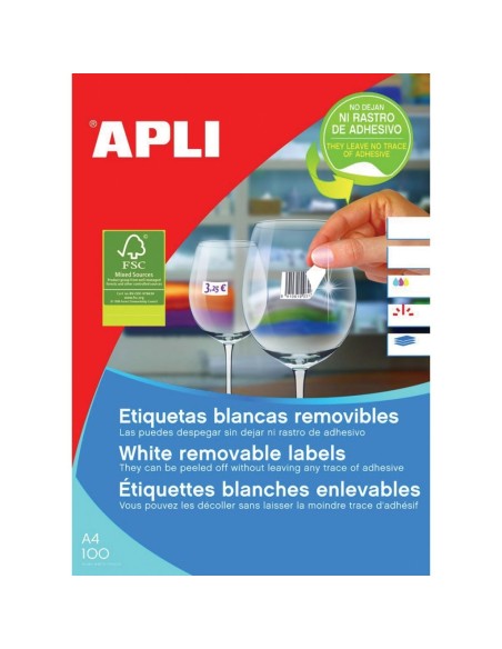 Labels Apli 17,8x10mm  A4/25sh, removable