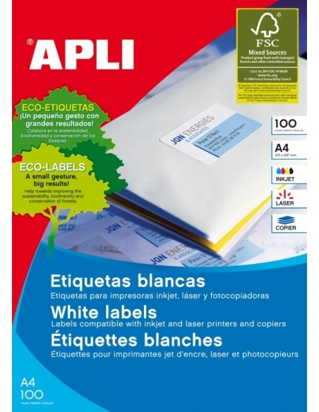 Etiketid Apli 12979 105x37mm roheline A4/100L