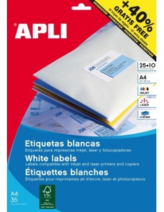 Etiketid Apli 13883 ring 40mm A4/25L valge