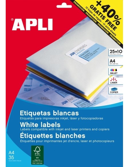 Labels Apli  40mm round InkjetLaserCopier