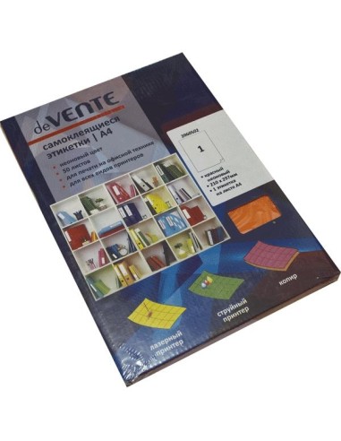 Etiketid deVENTE 210x297mm A4/50L neon punased