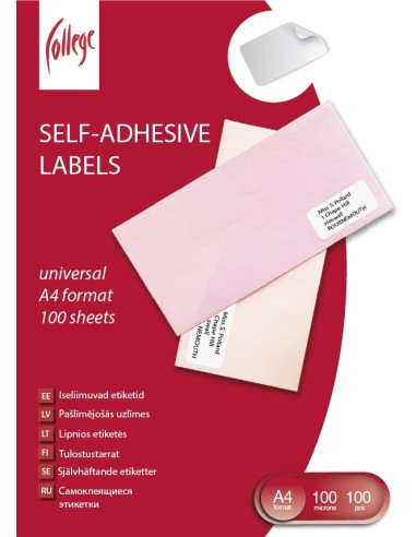 Labels College 210x297mm A4/100L, white