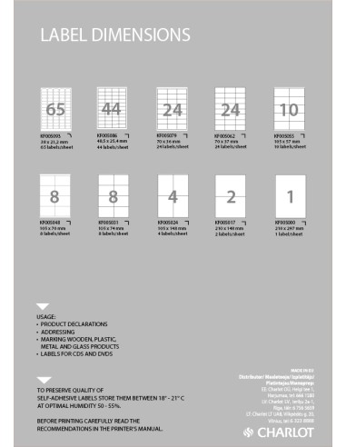 Labels College 105x57mm A4/100L, white