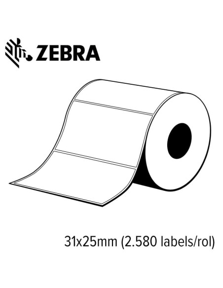 Etiketid Zebra 31x25mm Z-Select 2000T 2580tk/rl 12rull/pk