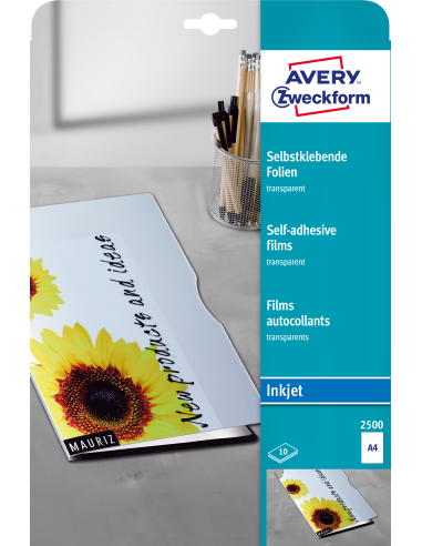 Labels Zweckform 210x297mm transparent, inkjet