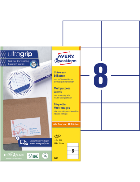 Etiketid Zweckform 3427 105x74mm A4/100L