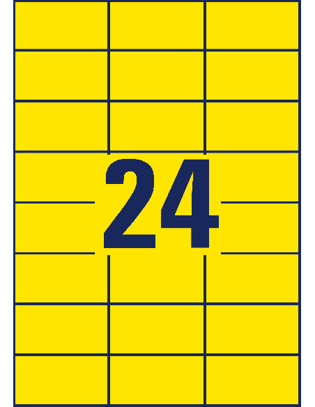 Labels Zweckform 70x37mm A4/100sh yellow