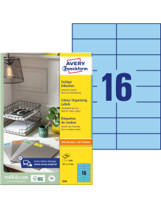 Labels Zweckform 105x37mm A4/100sh blue