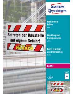 Kile Zweckform 3487 A4/100L ilmastikukindel laserprinterile