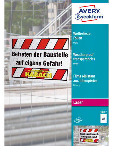Label A4 transparent