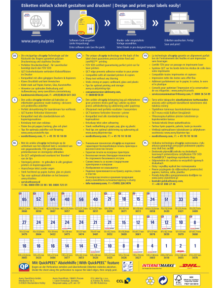 Labels Zweckform 105x42,3mm A4/100sh