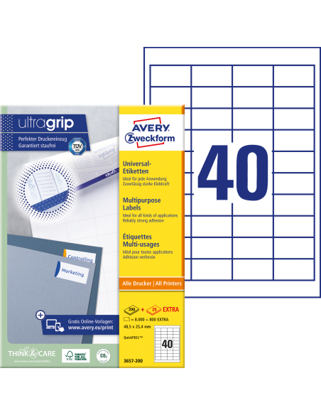 Labels Zweckform 48,5x25,4 A4/100sh