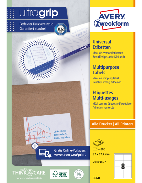 Labels Zweckform 97x67,7mm A4/100sh