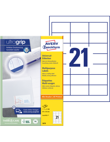 Labels Zweckform 64x36mm A4/100sh