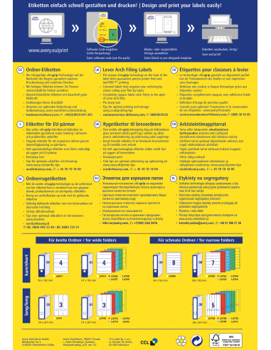 Labels Zweckform 61x192mm A4/100sh for LAF  (O)