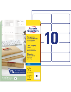 Labels Zweckform 96x50,8 A4/25L transparent