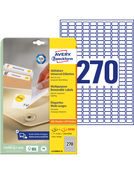 Etiketid Zweckform L4730REV-25 17,8x10mm A4/25L