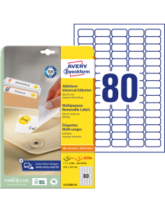Labels Zweckform 35,6x16,9 A4/25sh, removable